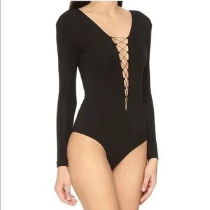 T by Alexander Wang Lace Up Bodysuit